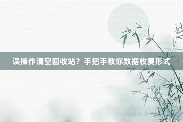 误操作清空回收站？手把手教你数据收复形式